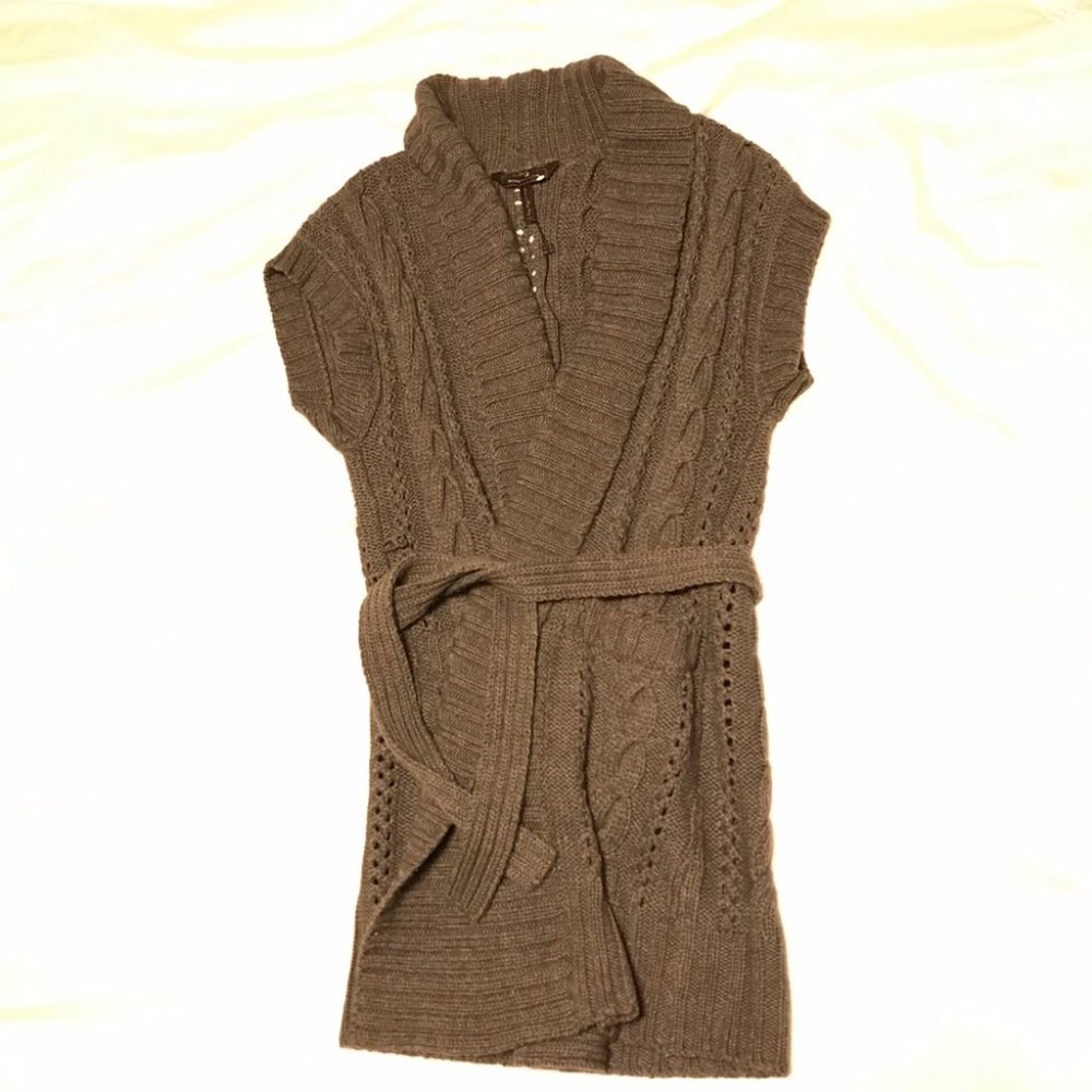 BCBG Max Azria Long Knitted Gray Sweater‎ Sz XSmall